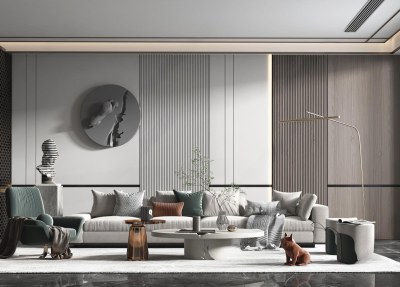 现代家居客厅3D模型下载